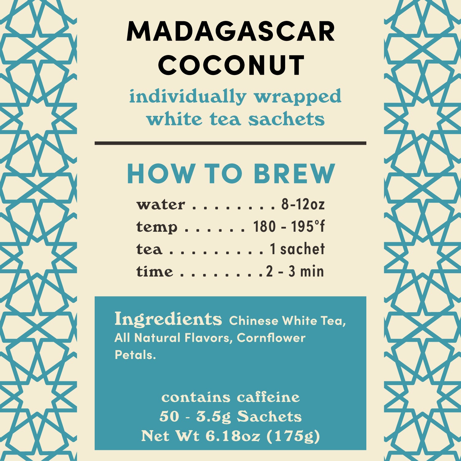 Madagascar Coconut White 50ct Overwrap Sachet