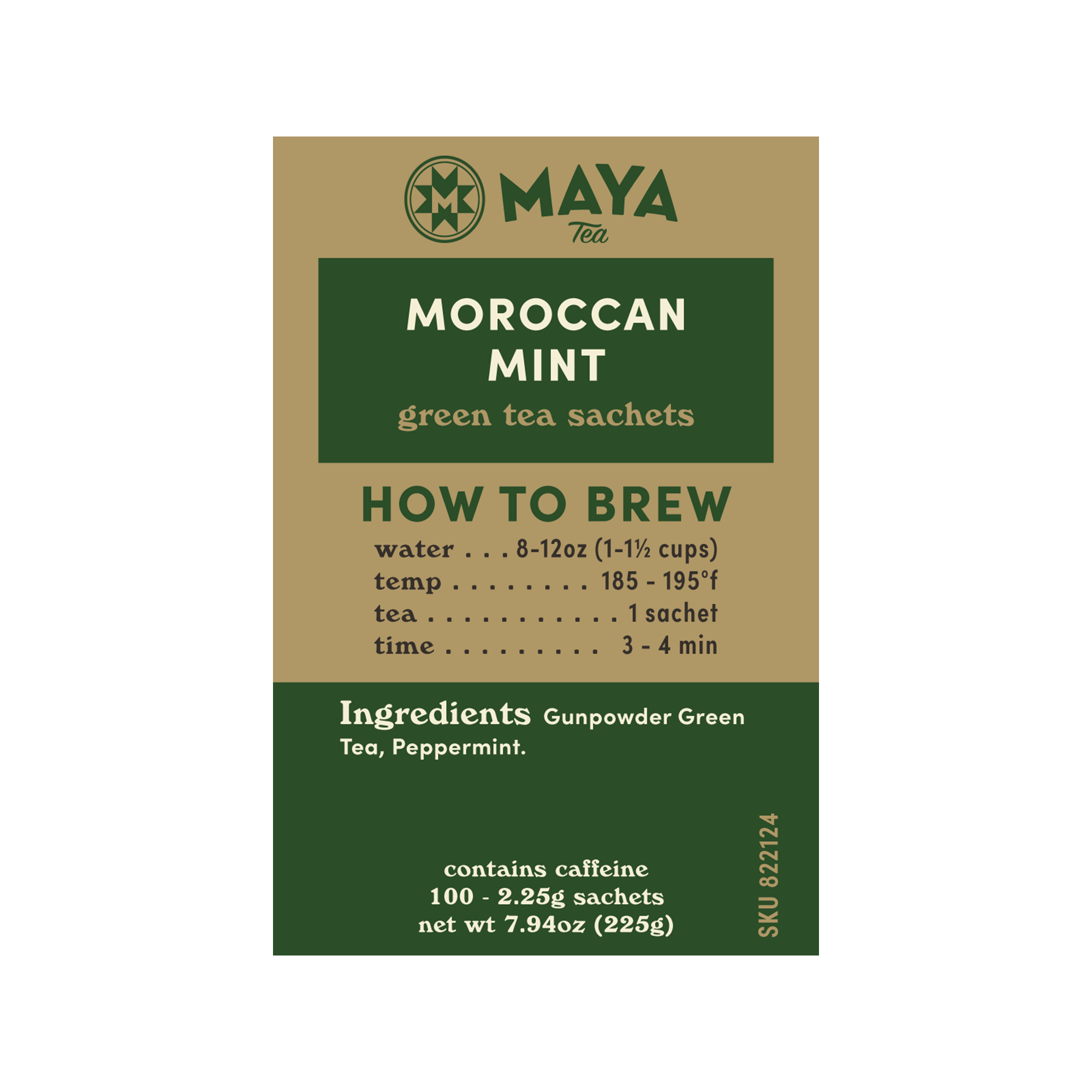 Moroccan Mint Green - 100 Count Bulk Sachets