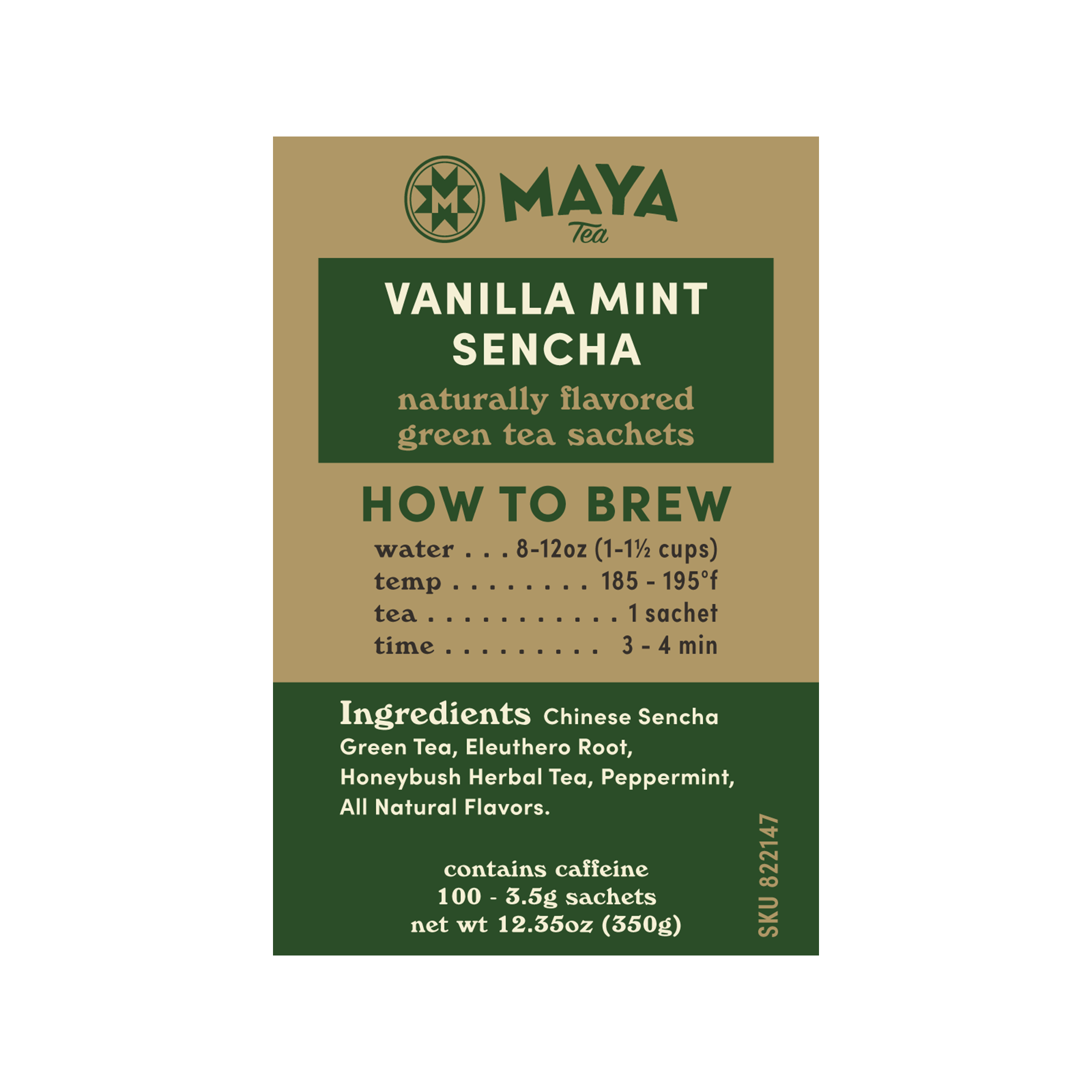 Vanilla Mint Sencha - 100 Count Bulk Sachets