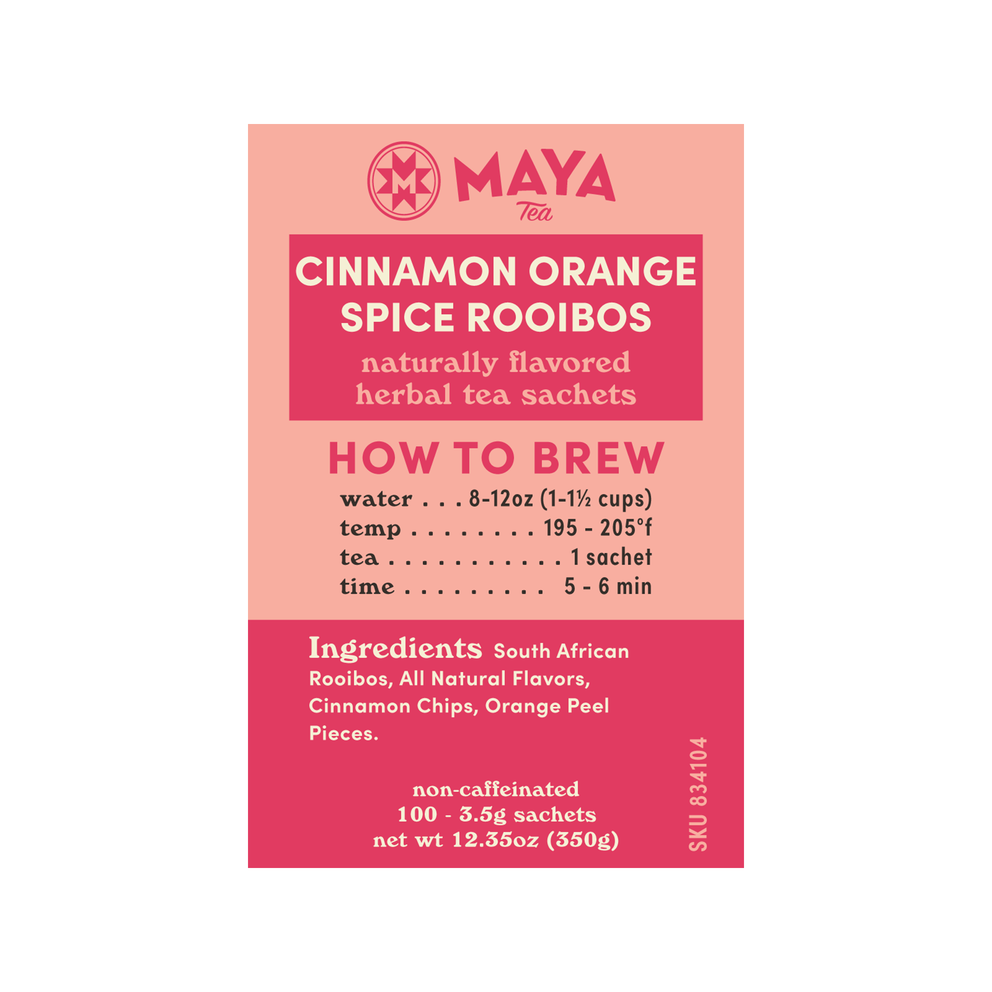 Cinnamon Orange Spice Rooibos - 100 Count Bulk Sachets