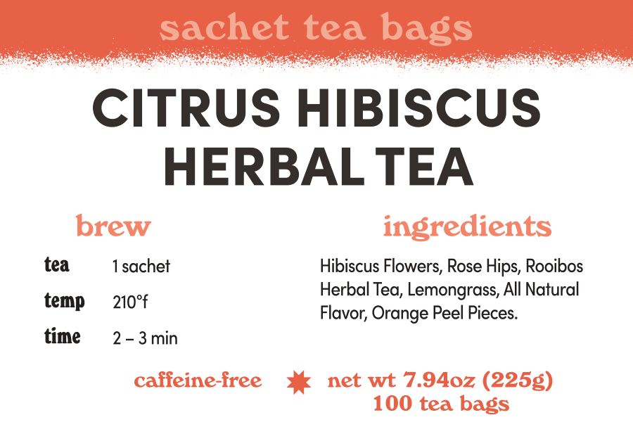 Citrus Hibiscus Herbal - 100 Count Bulk Sachets