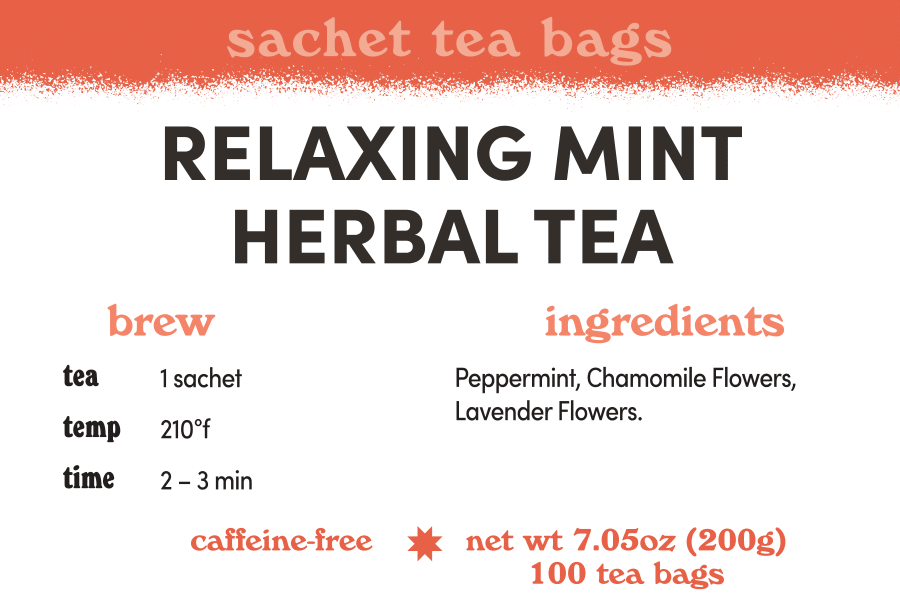 Relaxing Mint Herbal - 100 Count Bulk Sachets
